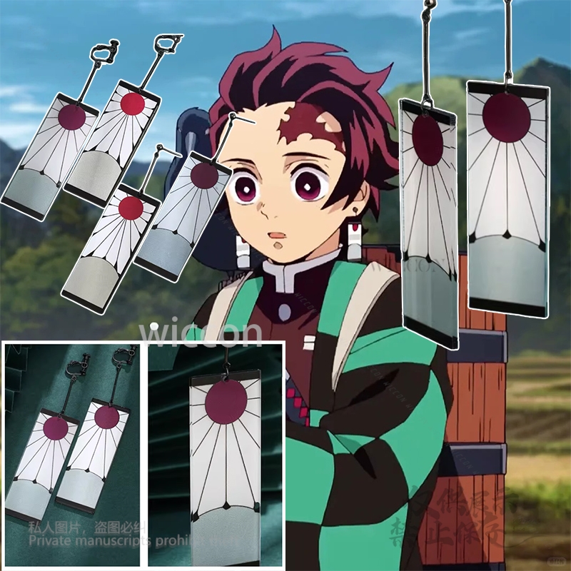 Anime Cosplay Demon Slayer - Acrylic Earrings Ear Clips Style Accessories