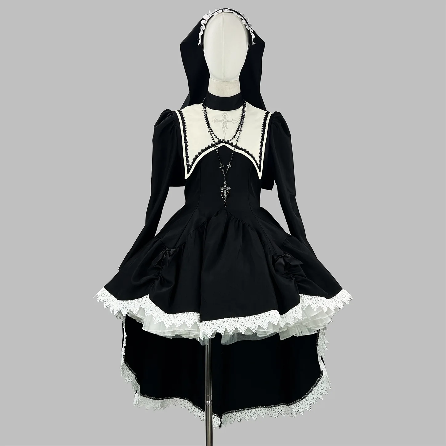 2025 new Black Gothic Nun Skir - Anime Cosplay Maid review and price