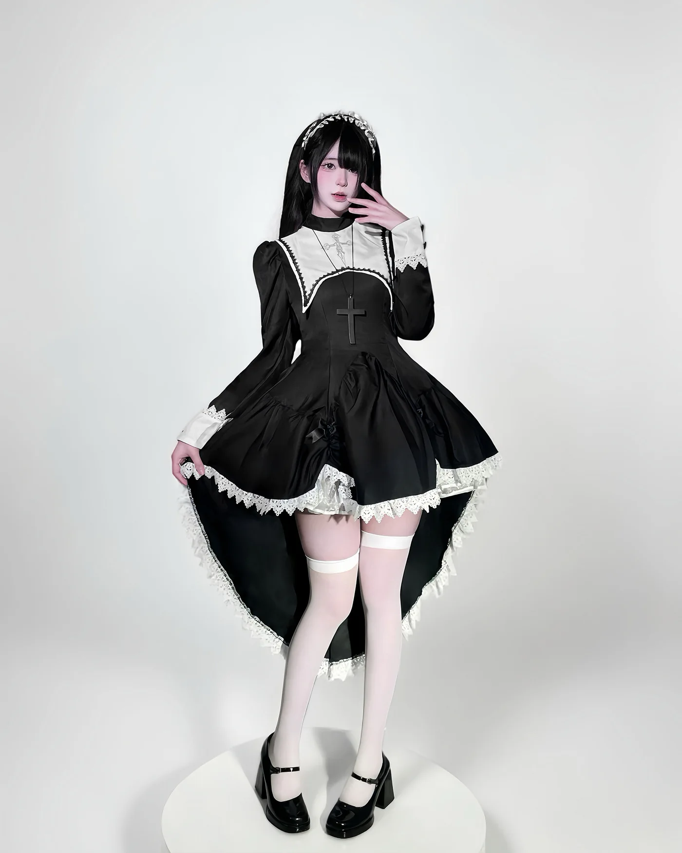 2025 new Black Gothic Nun Skir - Anime Cosplay Maid review and price