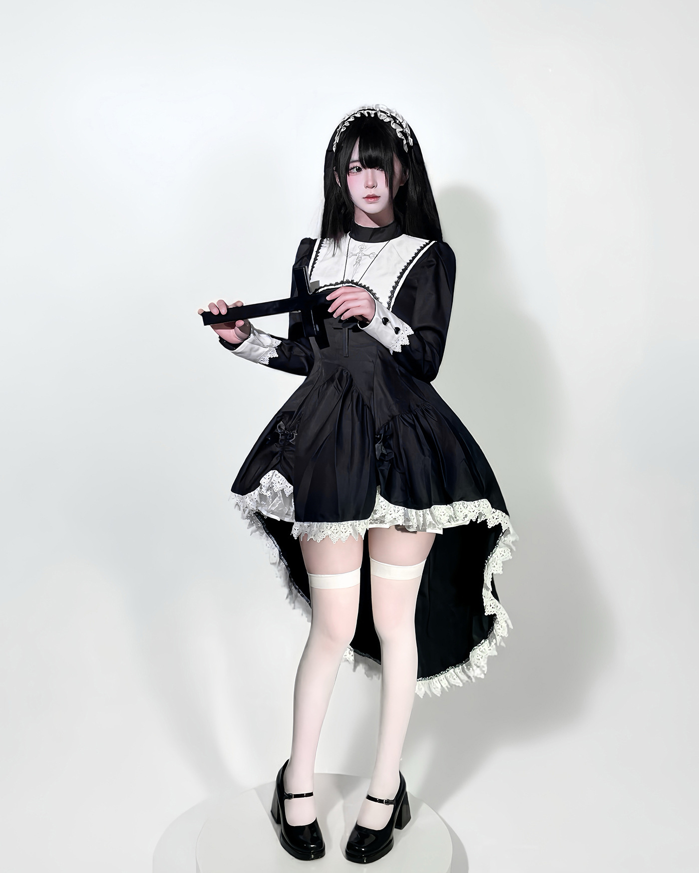 2025 new Black Gothic Nun Skir - Anime Cosplay Maid review and price